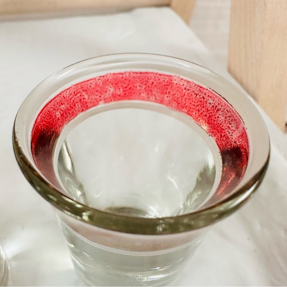 Vintage Set of 5 Shot Glasses with Ruby Flashing by Hazel Atlas - Picture 5 of 10